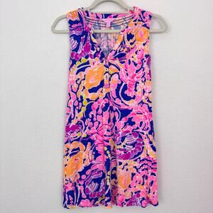 Lilly Pulitzer Womens Essie Mini Dress Sz XXS Summer Preppy Bright Tropical Pink